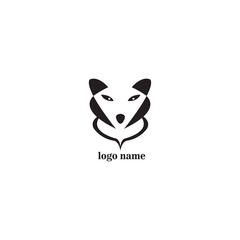 dog head color illustration simple logo design vector