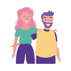 Obraz premium happy friendship day celebration with couple pastel flat style