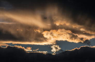 dramatic sky with clouds