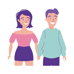 happy friendship day celebration with couple pastel flat style