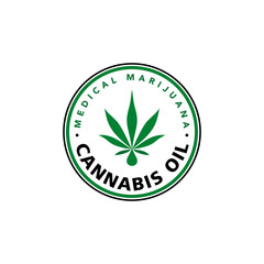 Cannabis CBD Oil Circle Logo Premium Template