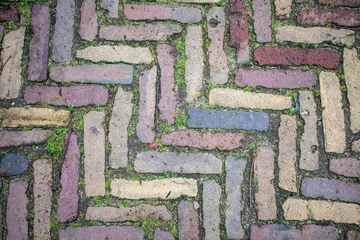 Deurstickers Brick Texture Background Coevorden Straat Netherlands © Michelle