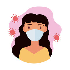 woman wearing medical mask block style