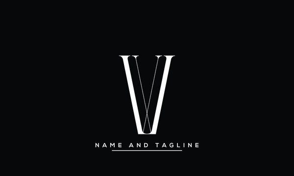 alphabet letters monogram icon logo VV or VV
