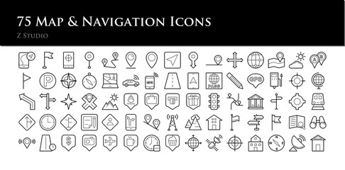 75 Map & Navigation Icons