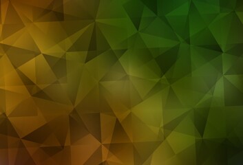 Dark Green, Yellow vector gradient triangles texture.