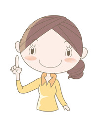 国際手話・ハンドジェスチャー・数字の1（女性）