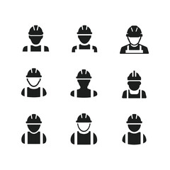 Set of Construction worker icon. Vector illustration. EPS 10.