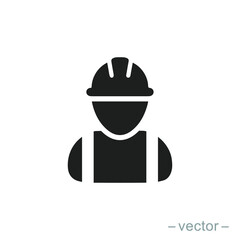 Construction worker icon. Vector illustration. EPS 10.