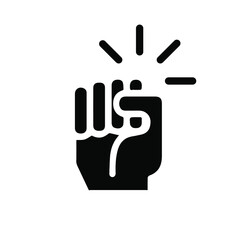 Hand knocking on door icon. Vector illustration. EPS 10.