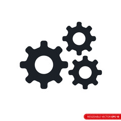 Fototapeta premium Gear Icon Vector Template, Flat Design Engineering Cogwheel. EPS 10.