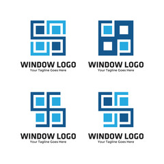 Obraz premium Set of Window Logo Design Template. Vector Illustration.