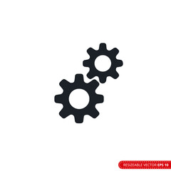 Fototapeta premium Gear Icon Vector Template, Flat Design Engineering Cogwheel. EPS 10.