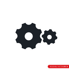 Gear Icon Vector Template, Flat Design Engineering Cogwheel. EPS 10.