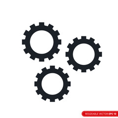 Gear Icon Vector Template, Flat Design Engineering Cogwheel. EPS 10.
