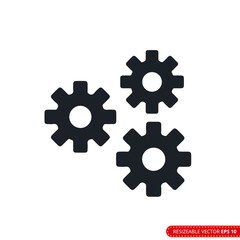 Gear Icon Vector Template, Flat Design Engineering Cogwheel. EPS 10.