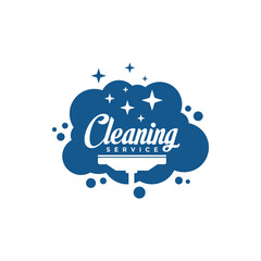 Cleaning Service lettering logo vector. Typography logo. Creative cleaning logo template design.