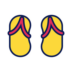 flip flops line and fill icon