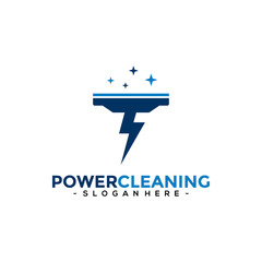 Power Cleaning Logo Vector. Creative Cleaning Logo Template Design.