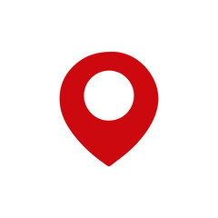 Pin Location Mark Sign Icon Vector Illustration. Red pin with solid style. EPS 10
