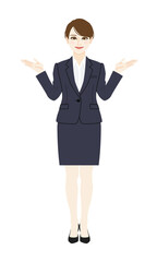 Full body illustration of a business woman.