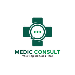 Medical Consulting Logo Design Template. Medical Online Logo Vector for healthcare.