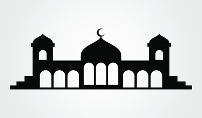 Vector illustration of a Muslim Mosque Silhouette