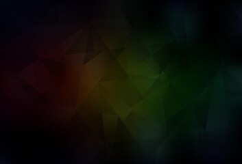Obraz premium Dark Green, Red vector abstract polygonal pattern.