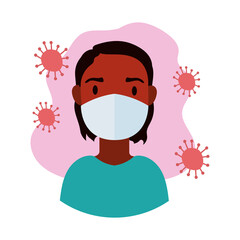 hindu man wearing medical mask block style