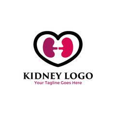 Love Kidney logo vector combination. Creative urology logo concept design template. 