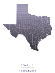 texas map. us states vector map series. 