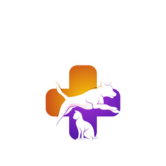 Medical clinic animal pet logo design template