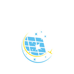 Solar cleaning service logo design template