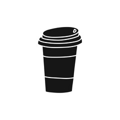take away coffee cup doodle icon, vector color illustration