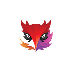Abstract Owl Head with Modern Gradient Color Style