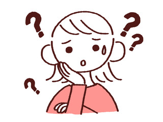 頬杖をして困った顔をする若い女性