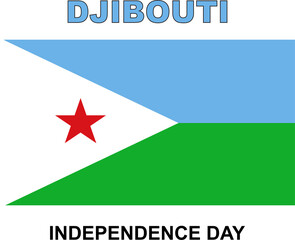 flag icon for djibouti independence day  vector illustration