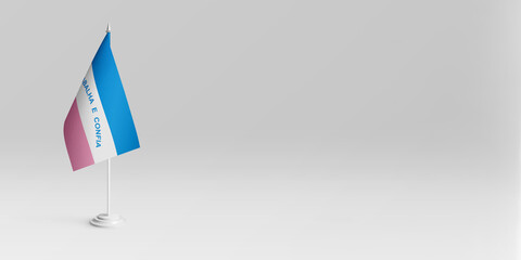 3d illustration. Espirito Santo state flag with a gray background. One of the states of Brazil.