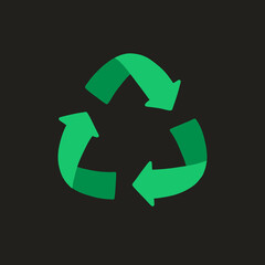 recycling symbol doodle icon, vector color illustration