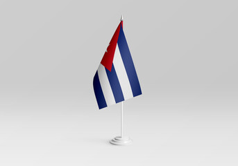 3d illustration. Cuba flag with a gray and clean background.