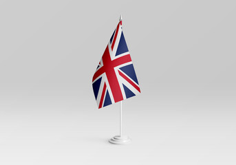 3d illustration. United Kindom flag with a gray and clean background.