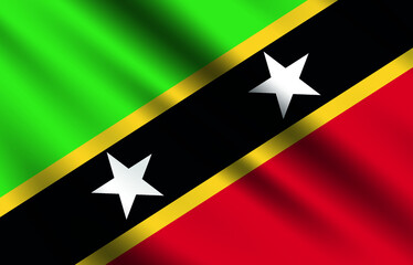 Saint Kitts and Nevis flag vector illustration. Accurate dimensions, elements proportions and colors.