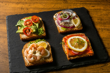 オープンサンドイッチ　Open sandwich 