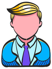 Doctor icon in color drawing. Medical practitioner healthcare