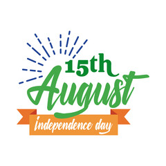 india independence day celebration with sunburst flat style