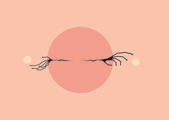 Illustration of abstract hands in the theme 