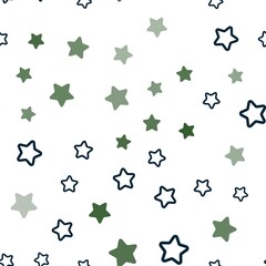 Dark Blue, Green vector seamless layout with bright stars. Modern geometrical abstract illustration with stars. Template for business cards, websites.