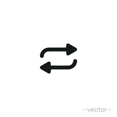 double reverse arrow, replace icon, exchange linear sign on white background - editable vector illustration eps10