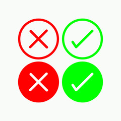 tick and cross mark icon