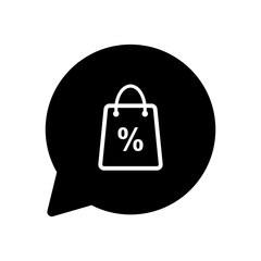 shopping icon with percent discount tag
